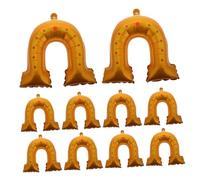Mobestech 10pcs Gold U Shaped Horseshoe Foil Balloons for Party Decorations Festive Aluminum Foil Balloons for Christmas Engagement Wedding Birthday Celebrations and Holiday Events