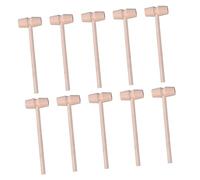Mobestech 10pcs Mini Wooden Mallets Solid Wood Beating Hammers Childrens Educational for Fine Motor Skills Development and Parent Interactive Play