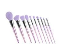 Mobestech 10Pcs Purple Amethyst Makeup Brush with Soft Dense Bristles for Loose Powder Eyeshadow and Professional Blending Lightweight Portable Cosmetic Brushes for Women and Travel Use