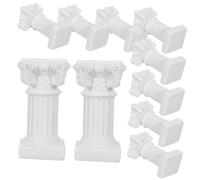 Mobestech 10pcs Roman Column Candlestick Decor Candle Holder Mini Column Stand Roman Pillar Stand Micro Landscape for Mini House Resin White