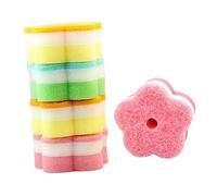 Mobestech 10pcs Scouring Pad Nanometer Cleaning Sponge Dishcloth for Kitchen Pot Scrubber Sponge Scouring Pad for Dish Washing Five Finger Flower Design