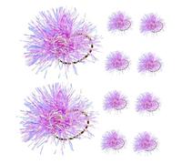 Mobestech 10pcs Shiny Fluffy Ball Pom Ponytail Holders for Women Girls Plastic Elastic Hair Ties for Halloween Christmas Party Decorative Hair Clips