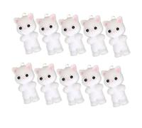 Mobestech 10pcs Small Flocking Cat Charms for Jewelry Making Colorful DIY Pendants for Necklaces Bracelets Keychains Adorable Cat Accessories and Craft Projects