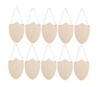 Mobestech 10pcs Unfinished Wooden Shield Cutouts for DIY Wood Crafts Natural Blank Plaques with Jute Twine Versatile Christmas Wood Ornaments and Home Decor Craft Shapes