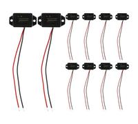 Mobestech 10pcs V Electronic Warning Buzzer with Continuous Tone, Black Plastic and Alloy Construction, Compact Installation, High Decibel Sound Notification for Physics Experiments and Car