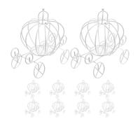 Mobestech 10pcs Wedding Carriage Candy Container Pumpkin Cart Shape Box White Iron Treat Holder for Celebrations and Birthday Parties