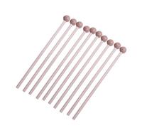 Mobestech 10Pcs Wood Mallets Percussion Sticks Polished Hardwood Ball End Lightweight Musical Instrument Accessories for Rhythm Development and School Teaching