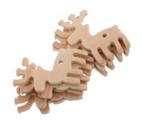 Mobestech 10pcs Wooden Reindeer Pendants DIY Craft Kit Handcarved Rustic Christmas Ornaments for Home Decor Holiday Party Decorations Versatile Hanging Cutouts for Xmas Tree