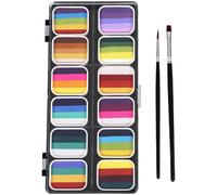 Mobestech 12 Color Assorted Face Painting Kit with Safe Pigment Powder, Easy to Store 12-grid Body Paint Set for DIY and Painting Teaching, Washable Rainbow Matte and Pearl Colours