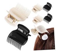 Mobestech 12 Pcs Hot Roller Hair Curler Claw Clips Styling Tools for Women and Non-marking Salon Sectioning Clips for Firm Hold and Easy Curl Creation Assorted Black and White Colors