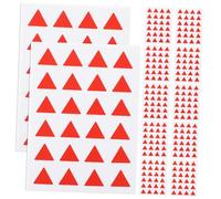 Mobestech 12 Sheets Triangle Adhesive Label Stickers for Map Marking Self-Adhesive Red Triangle Sticky Labels for Organization and DIY Use Practical for Home and Storage