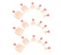 Mobestech 120pcs Reusable Pink Full Cover French Tip Toenails with Glossy Square Shape, Comfortable Plastic Material, Natural Fit for Weddings and Social Gatherings, for Women