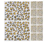 Mobestech 12pc Leopard Hydro Stickers Temporary Tattoos Waterproof Transfer Paper Body Tattoos Decal with Skin Safe Gentle Adhesive, Trendy Leopard Print Style for Halloween and Events