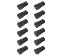 Mobestech 12pcs Black Rubber Trekking Pole Tips Anti-skid Covers for Hiking Walking Sticks Crutch Foot Pads Outdoor Trekking Accessory Fits Standard Poles