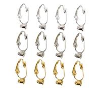 Mobestech 12Pcs Earring Converters for Non-Pierced Ears Copper DIY Jewelry Making Supplies Lightweight Versatile Findings in Silver Gold and White K Comfortable for Adults