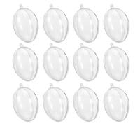 Mobestech 12Pcs Large Plastic Egg-Shaped Hollow Fillable Balls 100X66Mm for Easter Decorations, DIY Wedding Party Favors, Christmas Tree Hanging Ornaments
