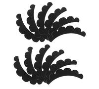 Mobestech 12pcs Novelty Black Fake Mustaches for Men Self Adhesive Scalloped False Beard Made of Non-woven Fabric, Easy Application Stick-on Costume Facial Hair for Halloween Beard Events