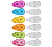 Mobestech 12pcs School Correction Tape Set - 12m Large Capacity Adhesive Correcting Tapes for Students - Portable, Cute Stationery for ’ Study and Office Supplies