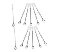 Mobestech 12pcs Stainless Steel Lab Spoon Square Head Sampling Spoons Lightweight and Easy to Clean for Laboratory Culinary Educational and Household Use