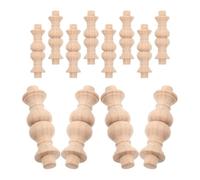 Mobestech 12pcs Unfinished Wooden Spindles for Crafts, 2.4x0.7 Inch Solid Wood Baluster Spindles with Visible Fine Grain, Stable Multiangle Connections, for Home Improvement Projects