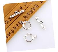 Mobestech 130PCS Vintage Silver Alloy Ot Toggle Clasps Connector Set for DIY Bracelet Necklace Jewelry Making Handcraft Accessories for Keychains Anklets Sweater Chains Elegant Chic Design
