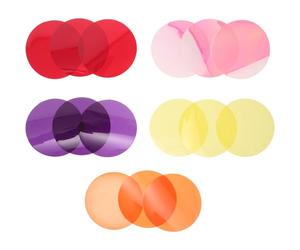 Mobestech 15pcs Warm Light Filter Stickers Color Filter Kit Ambient Lighting Gel Stickers 2 Inch round Pvc Simple to Apply Dimming Diffuser Stylish Modern Minimalist for Artistic Home Setups