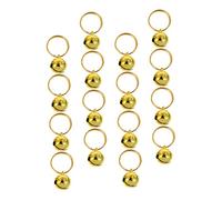 Mobestech 16 Pcs Copper Pet Collar Bells Lightweight Christmas Hanging Ornaments for Dogs and Cats with Crisp Sweet Sound Portable and Easy to Wear for Holiday Decoration and Pet Safety