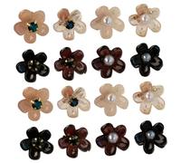 Mobestech 16pcs Small Hair Claw Clips for Mini Jaw Clips with Pearl Flower Design Non-damaging Styling Accessories for Thin Hair Birthday Stage Wedding Use