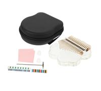 Mobestech 17-tone Glass Kalimba Thumb Piano Clover Shape with Rainbow Lucky Clover Accent, Beginner Finger Piano Music Plaything, Compact Portable for Music Learning and