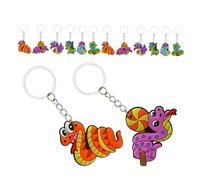 Mobestech 18Pcs Creative Snake Shaped Keychains Bulk for School Bags Animal Charm Accessories with Unique Styles Compact and Stylish Bag Decorations