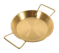 Mobestech 1pc Binaural Stainless Steel Frying Saucepan Cooking Pan for Pasta Omelets Grilled Meat Easy to Clean for Camping Everyday Use Golden