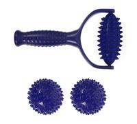 Mobestech 2 Balls Massage Ball Leg Muscle Roller Targets Trigger Points Easy to Use Blue Abs PVC for Home After A Workout Muscle Relaxation
