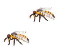 Mobestech 2 pcs Realistic Bee Figurine Simulated Model Educational for Lifelike Animal Prop for Imaginative Learning Science Projects for Gardens Playsets