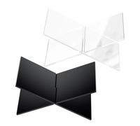 Mobestech 2 Sets Acrylic Book Display Holder for Reading Clear Ergonomic Book Stand for Kitchen Recipes Magazines Bibles Lightweight Transparent and Black