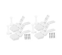 Mobestech 2 Sets Replacement Seat Hinge Bolts Plastic Toilet Seat Bracket Repair Parts for White Abs