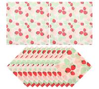 Mobestech 20 Sheets Party Napkins Strawberry Themed Party Napkins Strong Water Absorption Printing Design Novelty Vivid Eye-catching and Home Use