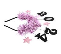 Mobestech 2024 Glitter Star Headband for Women Holiday Party Hair Accessory Pink Sequin New Year Headpiece Festival Hairband for Lunar New Year Celebration