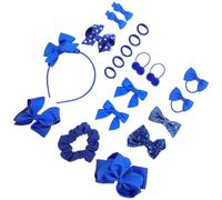 Mobestech 20Pcs Cobalt Blue Hair Accessories Set for Hair Bows Clips Scrunchies and Headbands Barrettes for School and Everyday Use