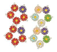 Mobestech 20Pcs Daisy-shaped Alloy Necklace Pendants for DIY Jewelry Making Smooth Polished Floral Charms Mixed Colors Bracelet Accessories for Handmade Crafts and Decorations