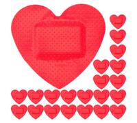 Mobestech 20pcs Heart-Shaped Red Adhesive Bandages for Wound Protection, Lightweight Pe Material Small Wound Patches, Breathable Portable Bandages Suitable for Adults the Elderly Outdoor