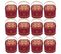 Mobestech 20Pcs Large Wine Red Chinese Style Wedding Candy Boxes with Handle - Paper Candy Holder Favor Boxes for Wedding Party Souvenirs and Bridesmaids Treats