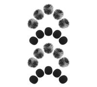 Mobestech 20pcs Microphone Windscreens with Furry and Sponge Covers Windproof Lapel Mic Protection for Stage Conference Ktv Handheld and Headset Use Noise Reduction for Outdoor Recording