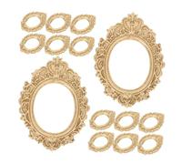Mobestech 20pcs Mini Vintage Resin Oval Picture Frames with Crystal Epoxy Coating for DIY Art Projects Jewelry Display Photography and Home Decoration