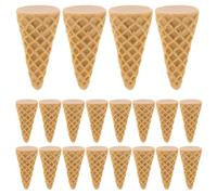 Mobestech 20Pcs Miniature Ice Cream Cone Charms Resin DIY Phone Case and Hairpin Decor Accessories Natural Color Small Size for Crafting and Hairband Decoration