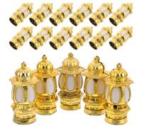 Mobestech 20pcs Miniature LED Lanterns Retro Kerosene Lamps for Dollhouse Accessories Golden Decorative Small Lanterns Artisan Craftsmanship for Themed Scenes and Festive Decor
