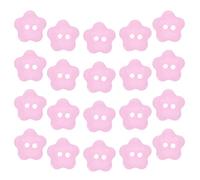 Mobestech 20Pcs Pink Resin Flower Buttons 15Mm for ’ Sweaters and Coats, Floral Craft Sewing Buttons for Cardigans and Scrapbooking