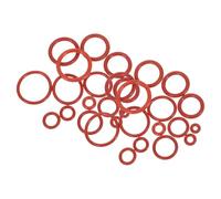 Mobestech 225PCS Red Silicone O-Rings Assortment Kit - Heat Resistant Silicone Gasket Seal Set for Faucet Repair, Automotive and Plumbing Sealing Applications