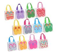 Mobestech 24pcs Hawaiian Themed Non Woven Beach Party Bags Flamingo Watermelon Design Reusable Pouches for Summer Events Birthdays and Travel for Treats and Favors