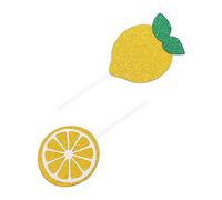 Mobestech 24pcs Lemon Cupcake Toppers Pre Assembled Birthday Party Decorations for Showers Fruit Themed Celebrations and More and Vibrant Designs for Memorable Desserts