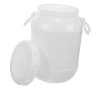 Mobestech 25l White Hdpe round Food Storage Jar with Lid and Handle